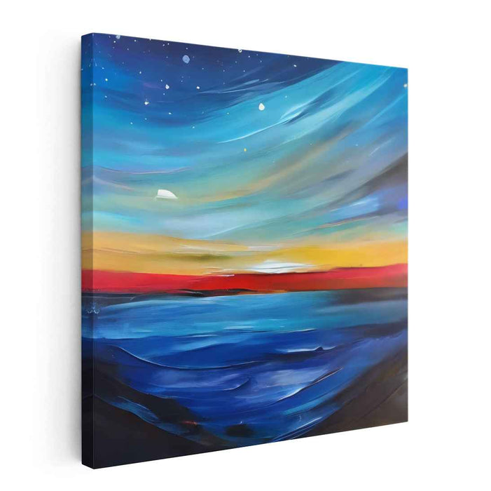 Sunset Brushstrokes on the Horizon: Impressionist Seascape at Sunset Canvas Art
