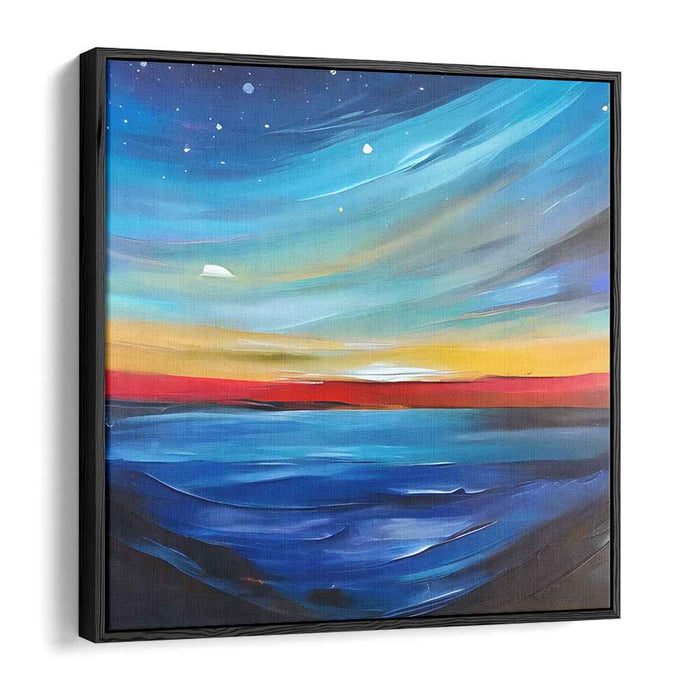 Sunset Brushstrokes on the Horizon: Impressionist Seascape at Sunset Canvas Art