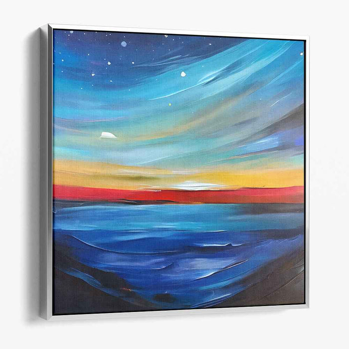 Sunset Brushstrokes on the Horizon: Impressionist Seascape at Sunset Canvas Art