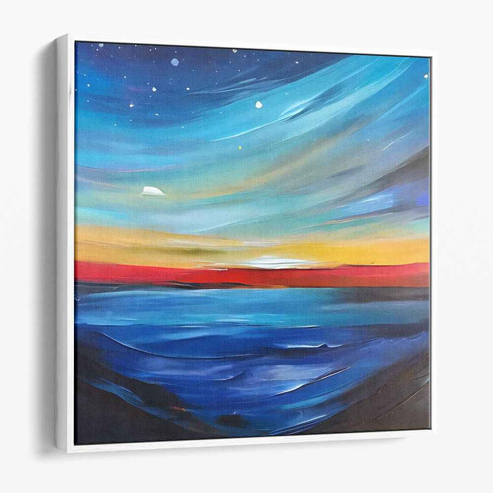 Sunset Brushstrokes on the Horizon: Impressionist Seascape at Sunset Canvas Art