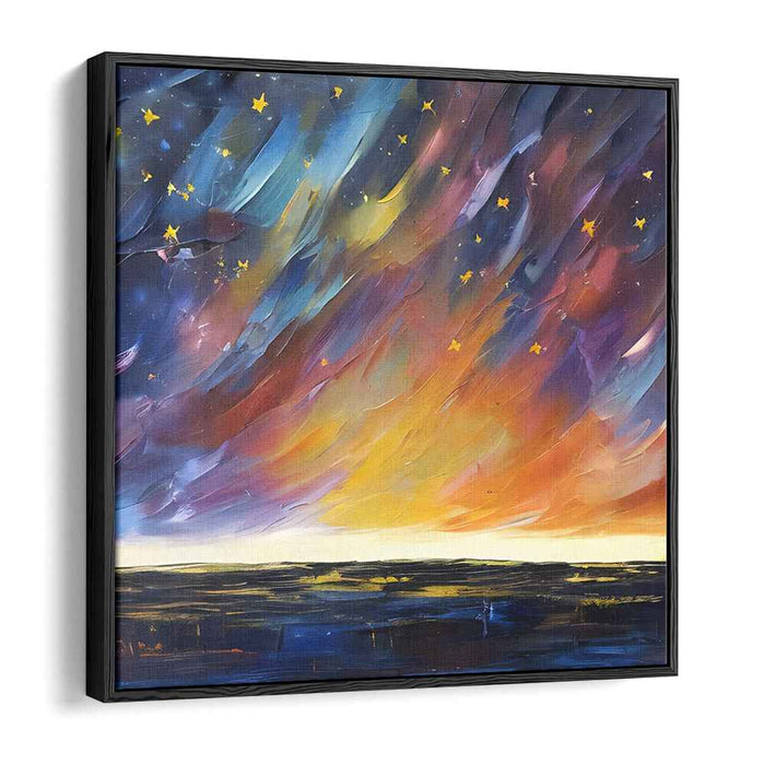 Stardust Symphony Dance: Vibrant Night Sky Canvas Art Print