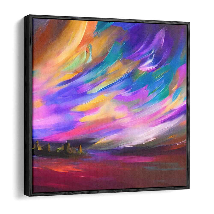 Colorful Dreamscape Horizon Painting: Vibrant Impressionist Sky Canvas Art Print