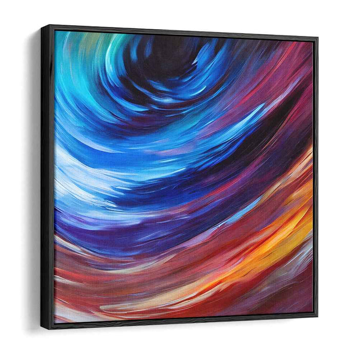 Cosmic Eddy: Abstract Expressionist Swirl of Vibrant Colors Canvas Art Print