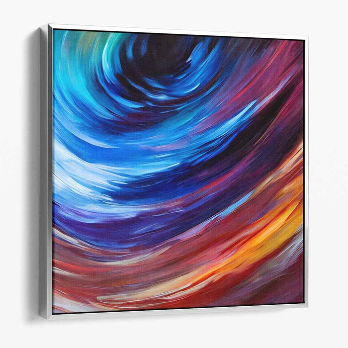 Cosmic Eddy: Abstract Expressionist Swirl of Vibrant Colors Canvas Art Print