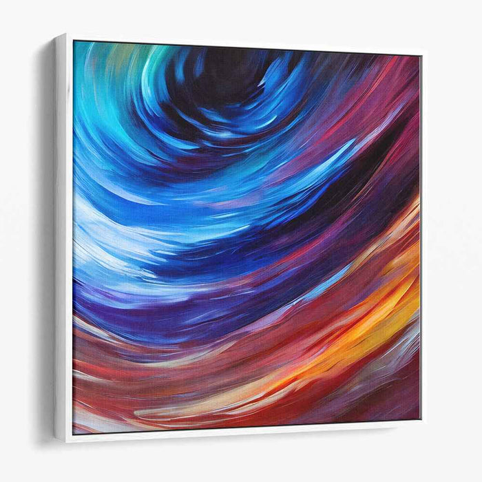 Cosmic Eddy: Abstract Expressionist Swirl of Vibrant Colors Canvas Art Print