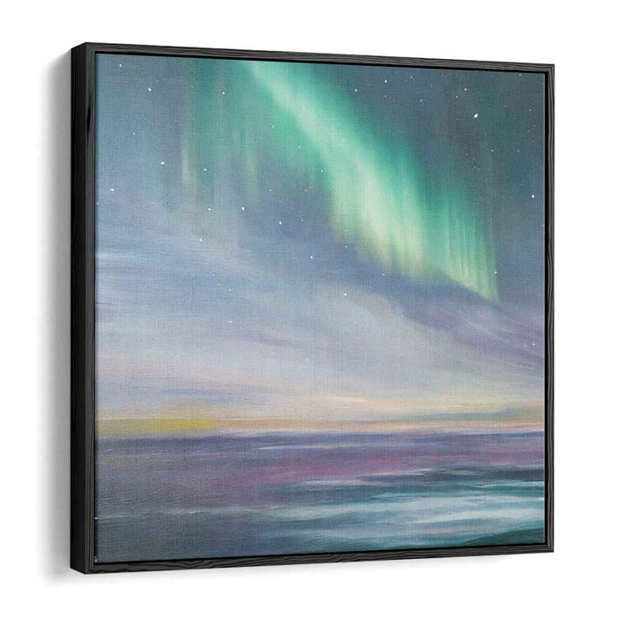 Aurora Dreams: Serene Northern Lights Over Tranquil Waters Canvas Art Print
