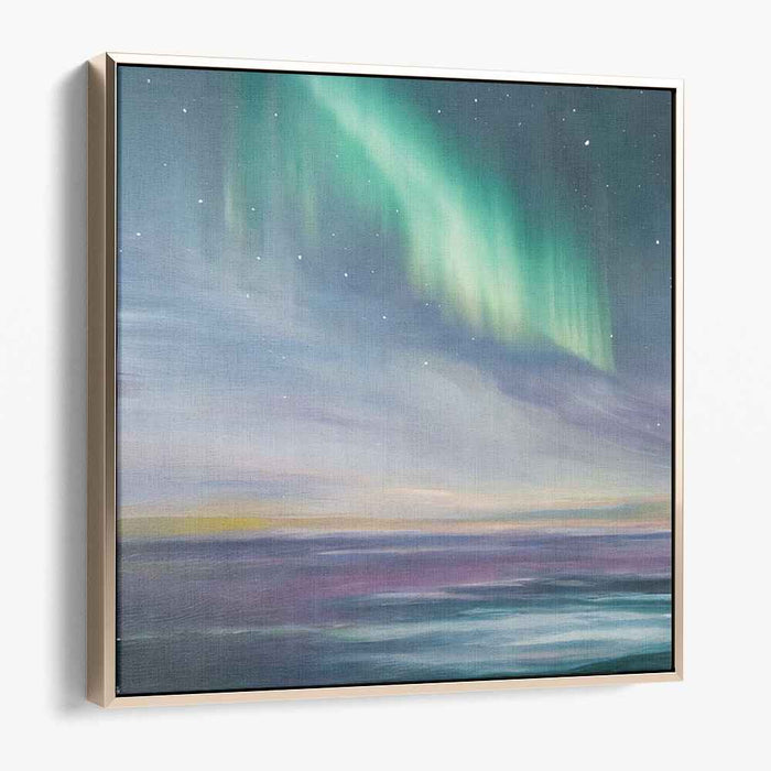 Aurora Dreams: Serene Northern Lights Over Tranquil Waters Canvas Art Print