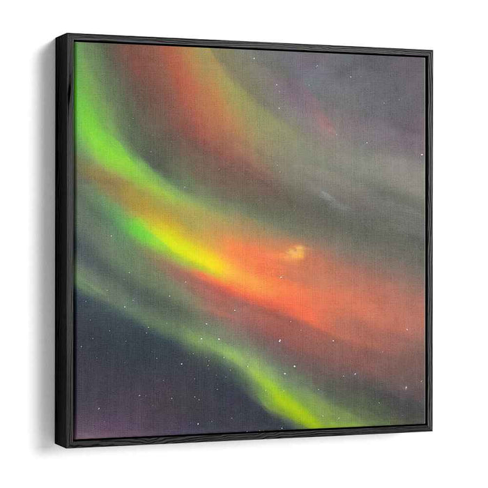 Luminous Night's Cosmic Dance: Aurora Borealis Night Sky Canvas Art Print