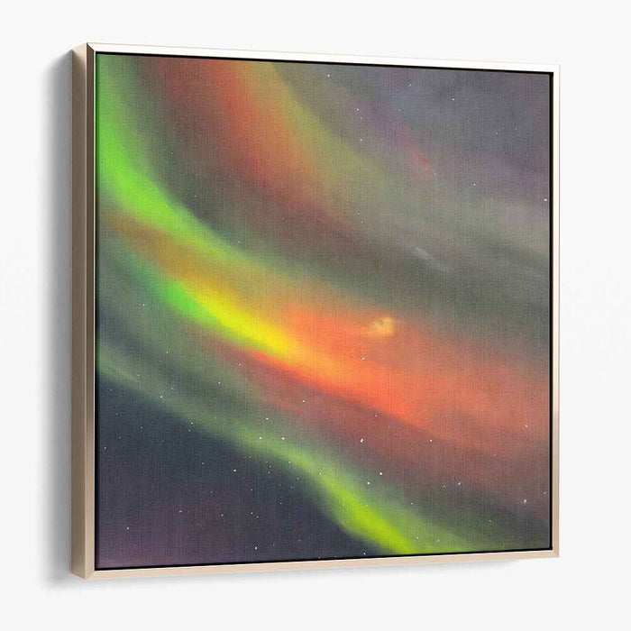 Luminous Night's Cosmic Dance: Aurora Borealis Night Sky Canvas Art Print