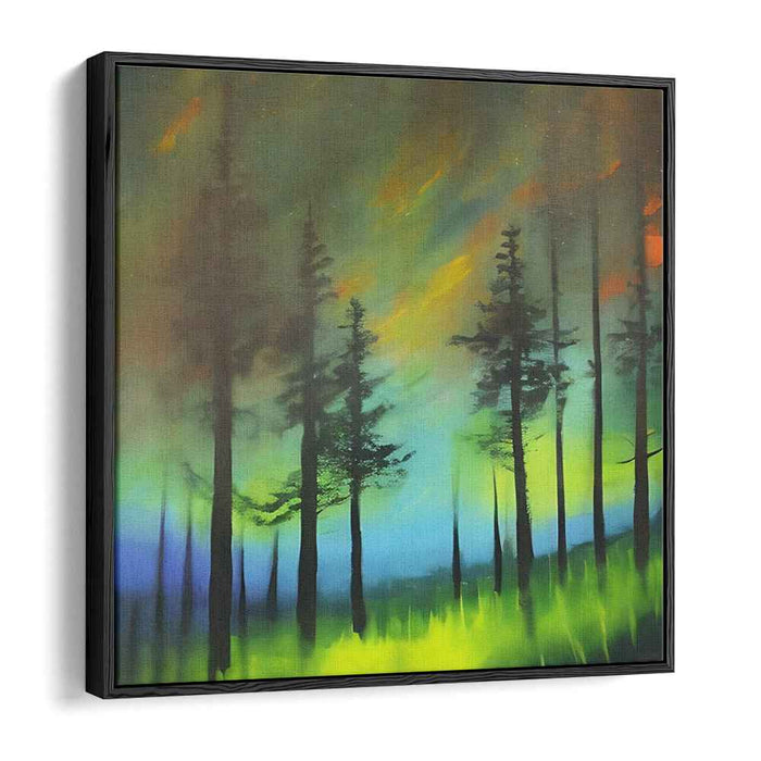 Enchanted Forest at Twilight: Mystical Abstract Landscape Canvas Art