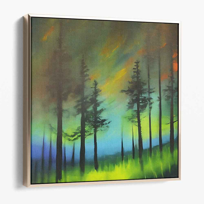 Enchanted Forest at Twilight: Mystical Abstract Landscape Canvas Art