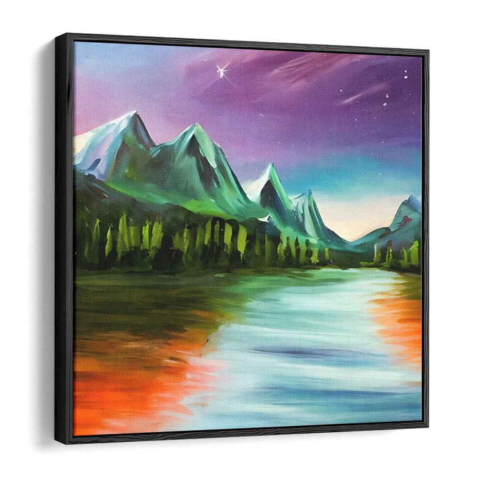 Majesty Peaks Merge: Enchanting Mountain Landscape Canvas Art Print