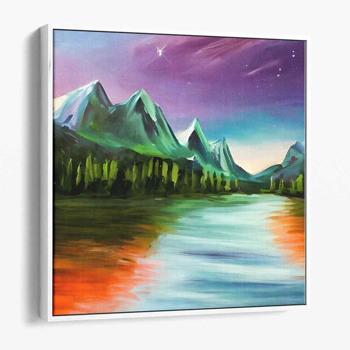 Majesty Peaks Merge: Enchanting Mountain Landscape Canvas Art Print