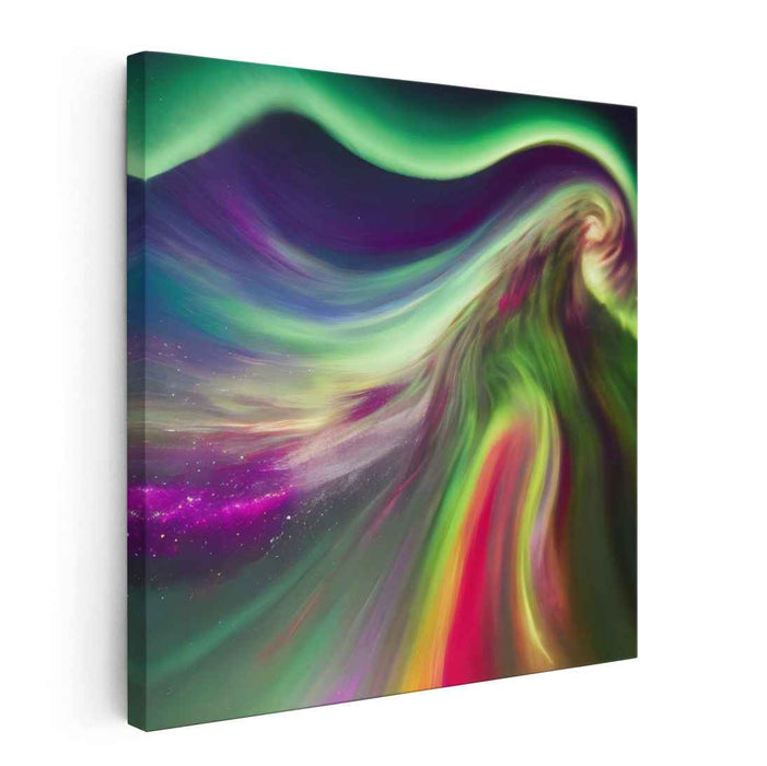 Celestial Rhythms: Abstract Expressionist Galaxy Canvas Art Print