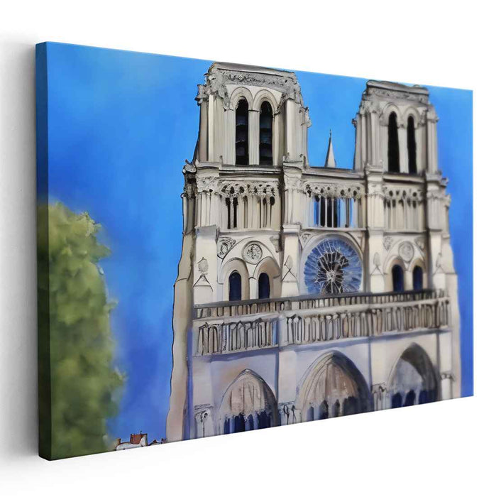 Ethereal Shadows Embrace Light: Gothic Cathedral Against a Vibrant Sky