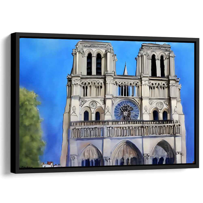 Ethereal Shadows Embrace Light: Gothic Cathedral Against a Vibrant Sky