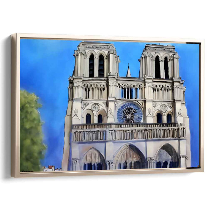 Ethereal Shadows Embrace Light: Gothic Cathedral Against a Vibrant Sky