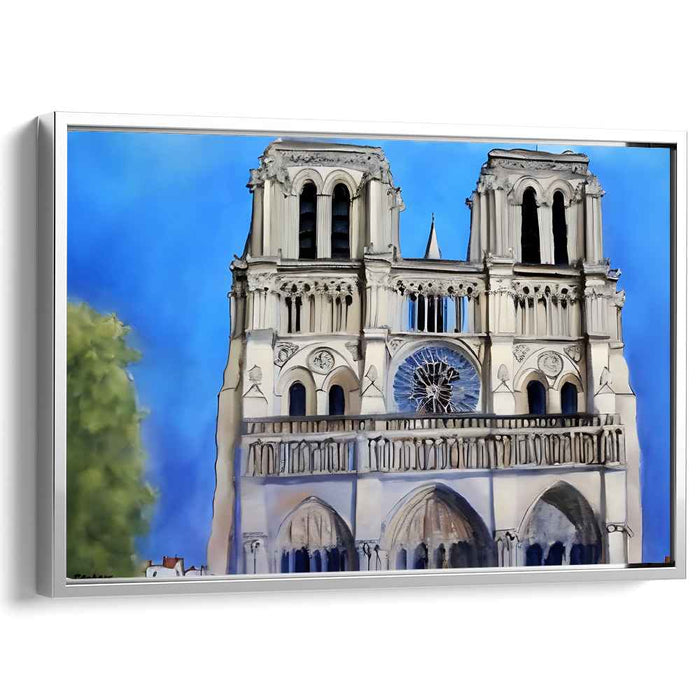 Ethereal Shadows Embrace Light: Gothic Cathedral Against a Vibrant Sky