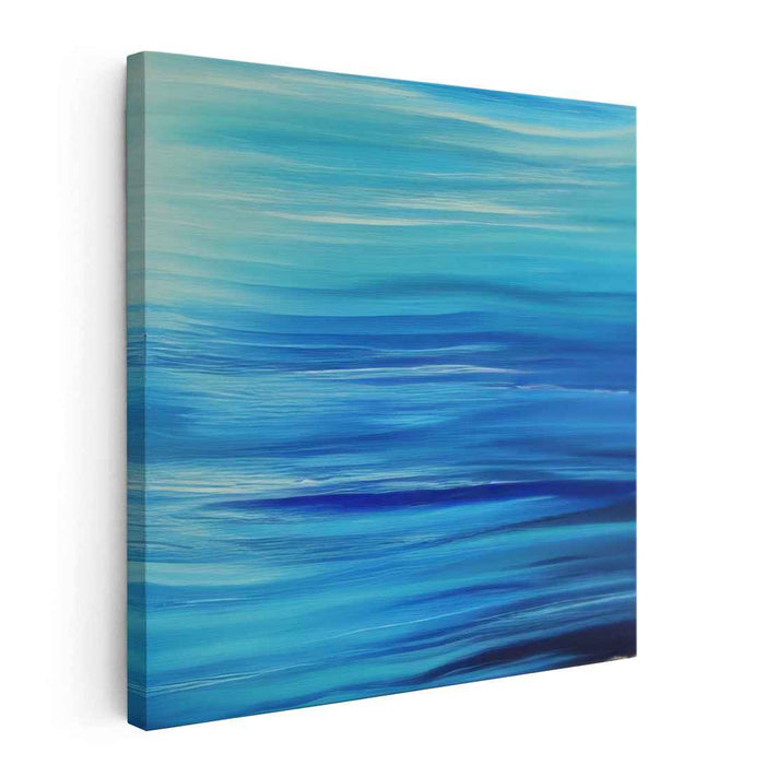 Twilight Waters: Luminous Blue Seascape Canvas Art