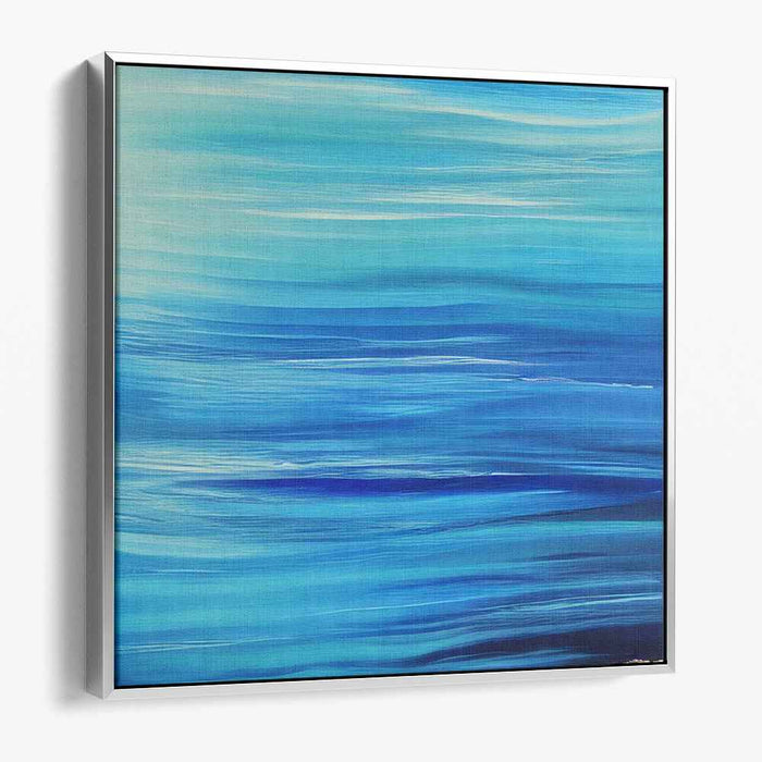 Twilight Waters: Luminous Blue Seascape Canvas Art