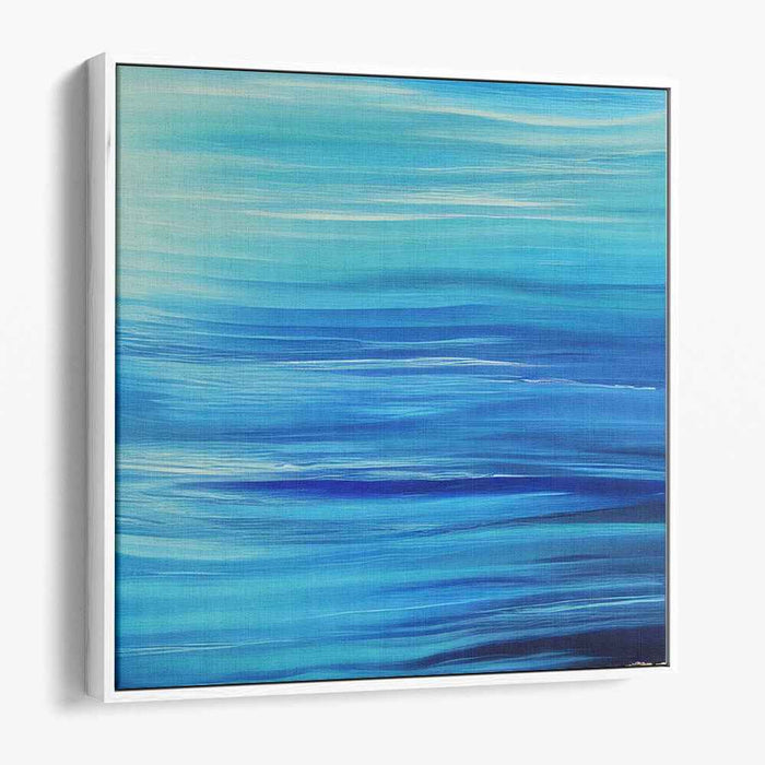 Twilight Waters: Luminous Blue Seascape Canvas Art