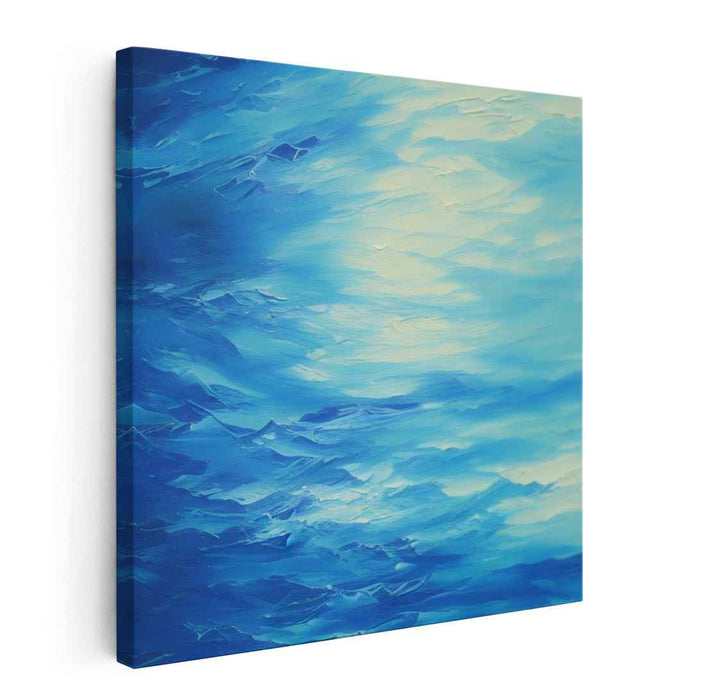 Azure Illusions: An Impressionist Blue Canvas Art Print