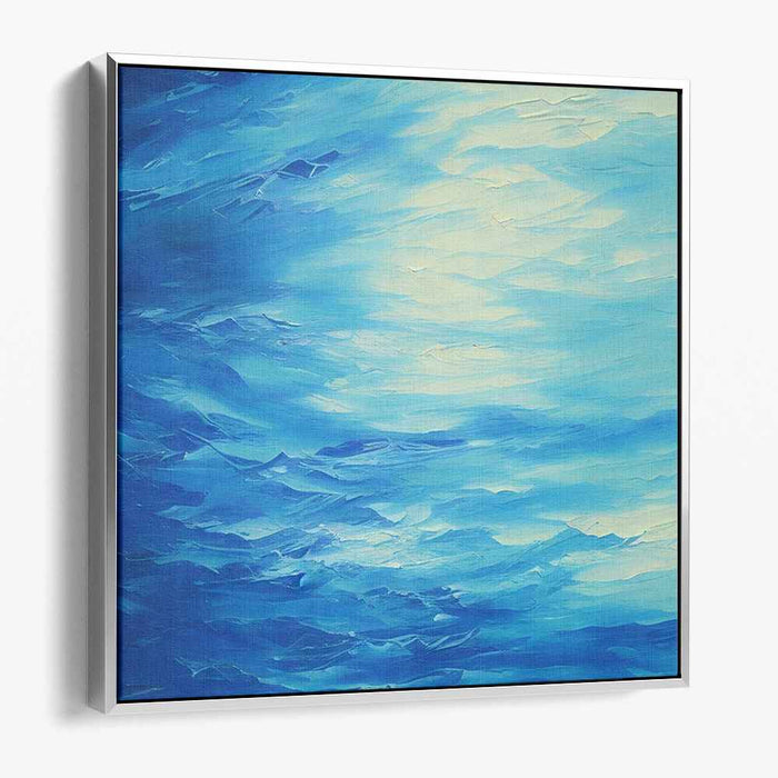 Azure Illusions: An Impressionist Blue Canvas Art Print