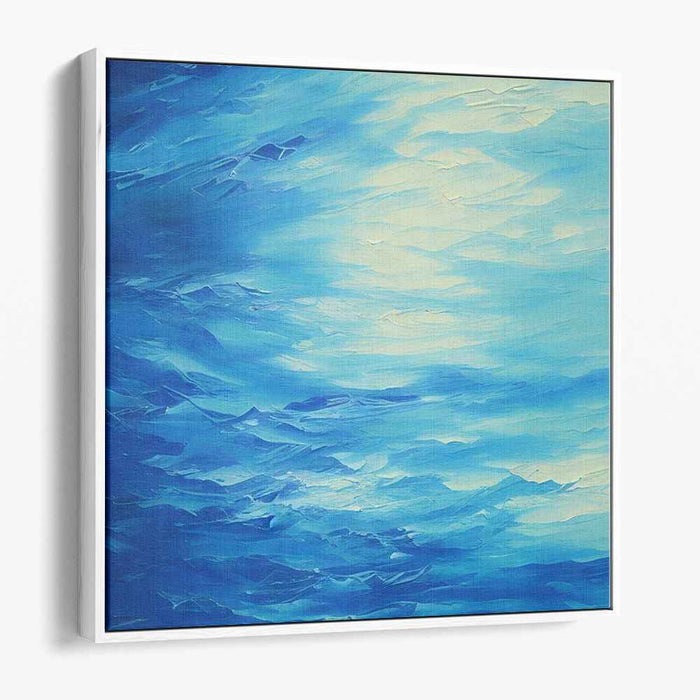 Azure Illusions: An Impressionist Blue Canvas Art Print