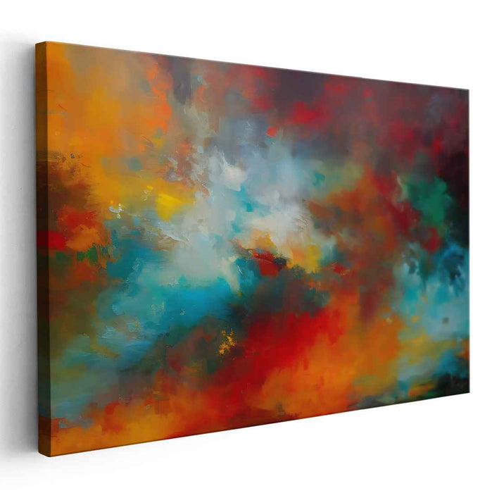 Chromatic Abstract Melody: Abstract Expressionist Color Symphony Canvas Art Print