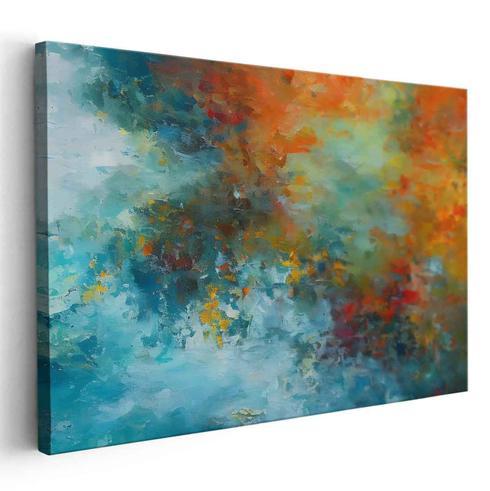 Vortex of Colorful Energy: Abstract Expressionist Canvas Art