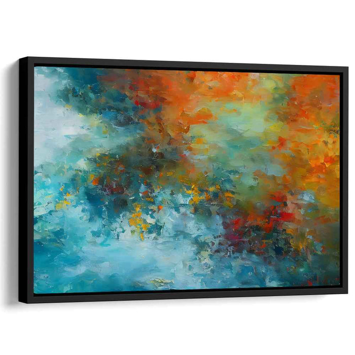 Vortex of Colorful Energy: Abstract Expressionist Canvas Art