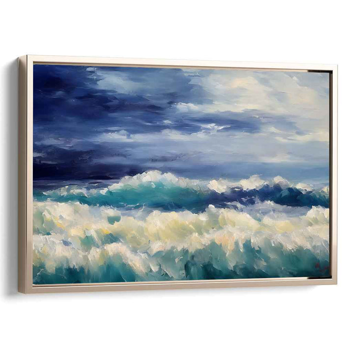 Tides of Mystery: Captivating Seascape Oil Painting