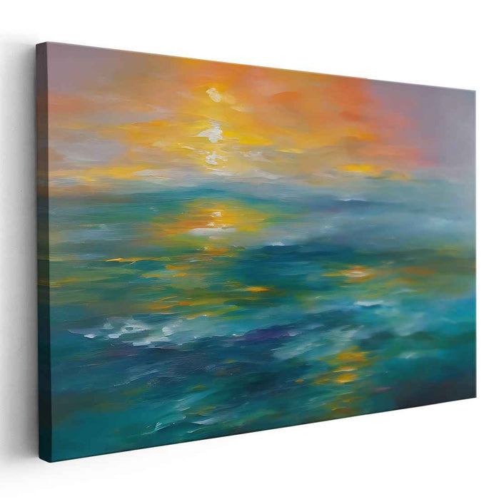 Ebb and Flow Abstract: Abstract Oceanic Harmony Canvas Art Print