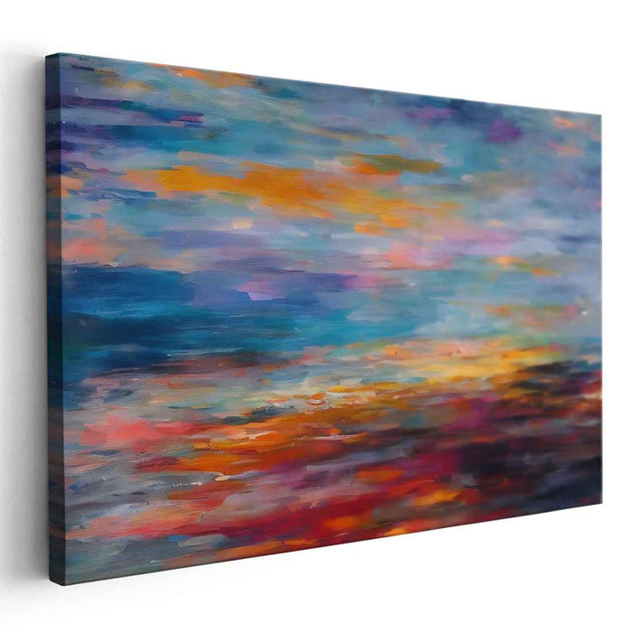 Ethereal Depths Whispering Silence: Abstract Oceanic Horizon Canvas Art Print