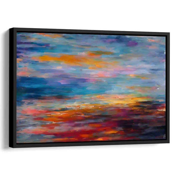 Ethereal Depths Whispering Silence: Abstract Oceanic Horizon Canvas Art Print
