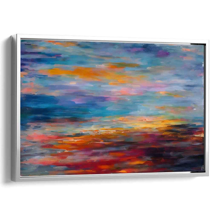 Ethereal Depths Whispering Silence: Abstract Oceanic Horizon Canvas Art Print