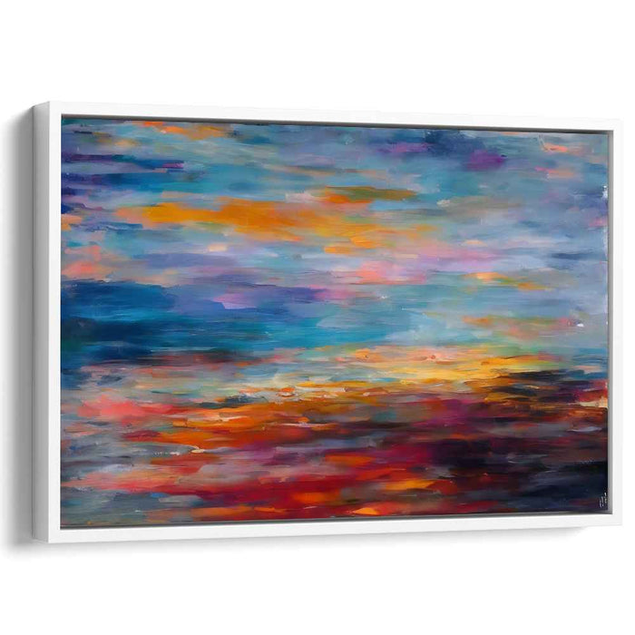 Ethereal Depths Whispering Silence: Abstract Oceanic Horizon Canvas Art Print