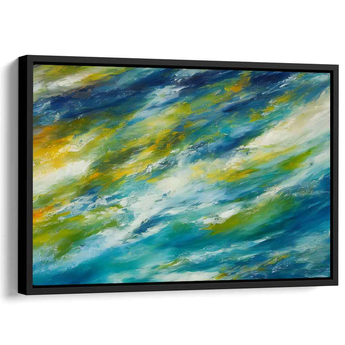 Rhythmic Tides Abstract: Abstract Impressionist Sea Waves Canvas Art Print