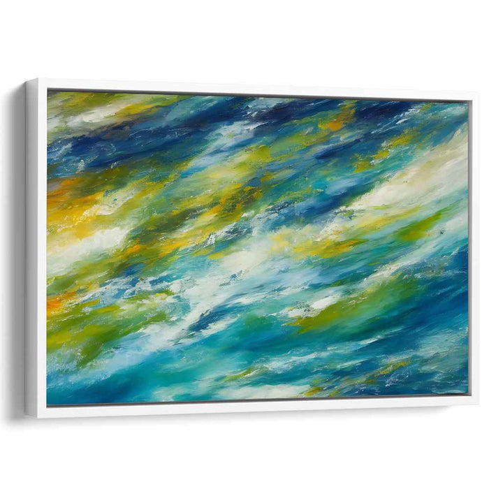 Rhythmic Tides Abstract: Abstract Impressionist Sea Waves Canvas Art Print