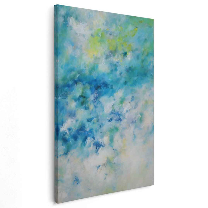 Aqua Poetry: Abstract Impressionist Blue and Green Canvas Art