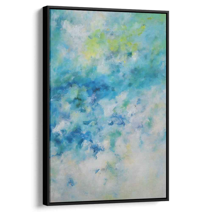 Aqua Poetry: Abstract Impressionist Blue and Green Canvas Art