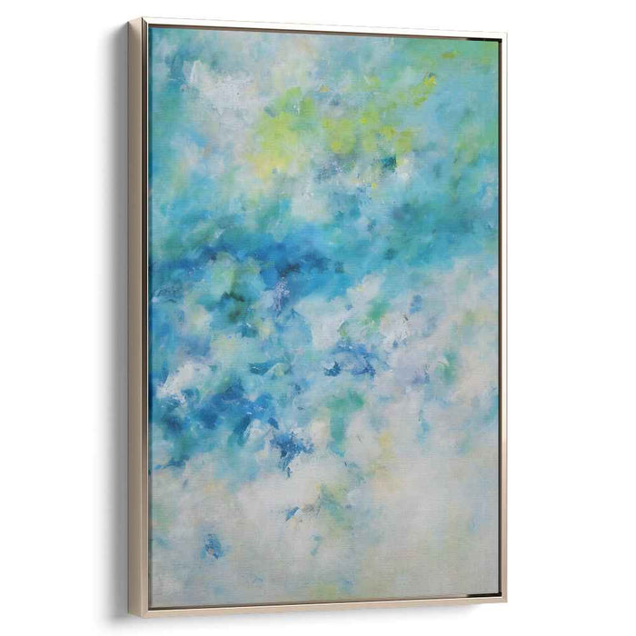 Aqua Poetry: Abstract Impressionist Blue and Green Canvas Art