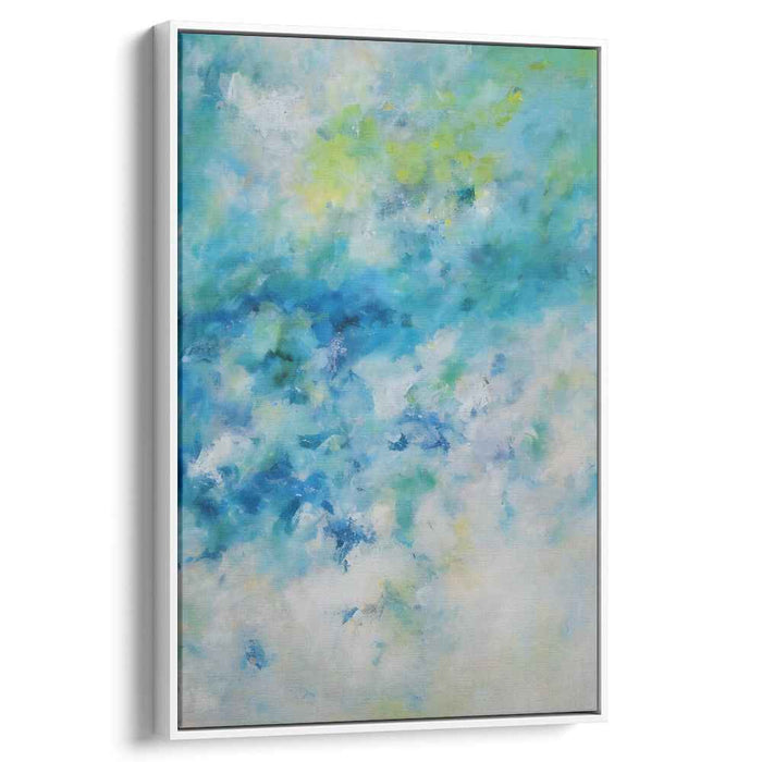 Aqua Poetry: Abstract Impressionist Blue and Green Canvas Art
