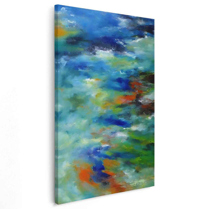 Abstract Impressionist Waves: Abstract Impressionist Waves of Color Canvas Art