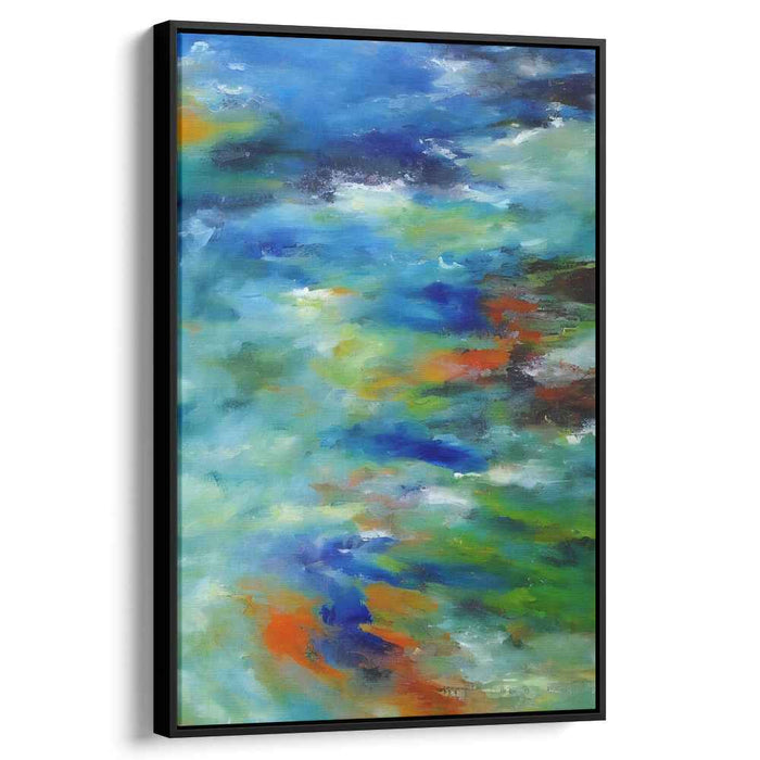 Abstract Impressionist Waves: Abstract Impressionist Waves of Color Canvas Art