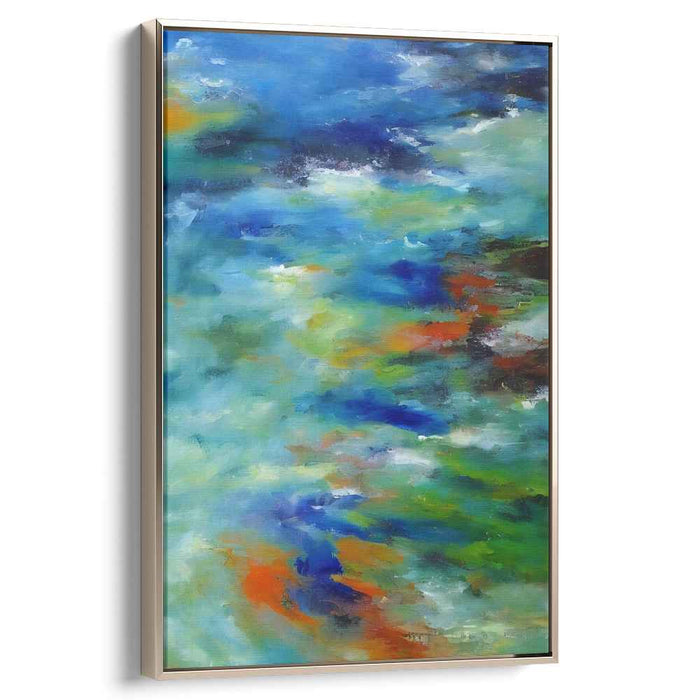 Abstract Impressionist Waves: Abstract Impressionist Waves of Color Canvas Art
