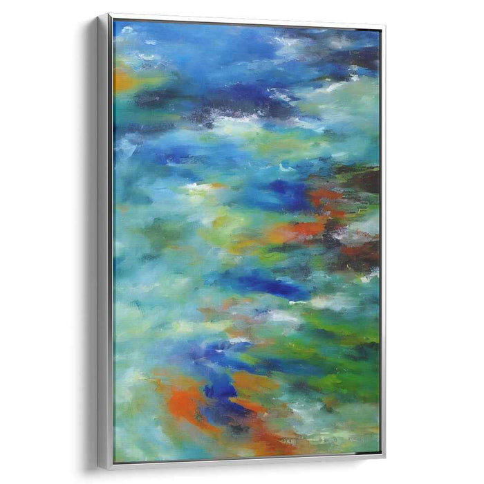 Abstract Impressionist Waves: Abstract Impressionist Waves of Color Canvas Art