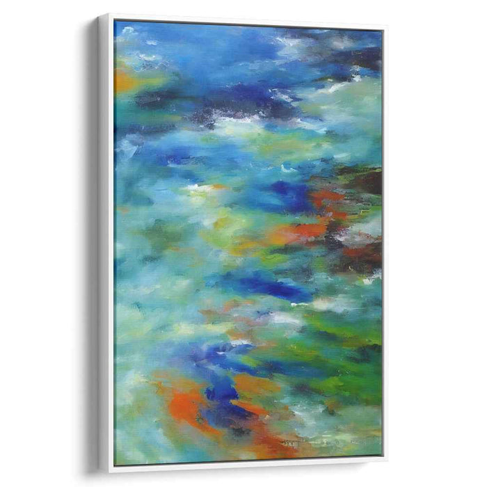 Abstract Impressionist Waves: Abstract Impressionist Waves of Color Canvas Art