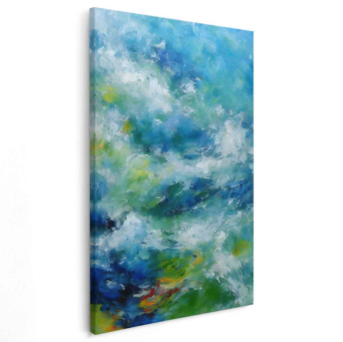 Wave Movement Dance: Abstract Expressionist Seascape Canvas Art