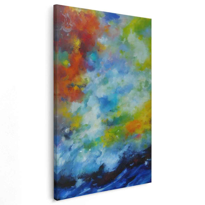 Color Symphony Dance of Abstractness: Abstract Symphony of Colors Canvas Art Print